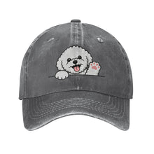Load image into Gallery viewer, Personalized Bichon Frise Baseball Cap - Waving Bichon Frise Design - Match Your Dog's Coat Color-Hats &amp; Caps-Accessories,Baseball Caps,Bichon Frise,Dog Dad Gifts,Dog Mom Gifts-Deep Heather-One Size-2
