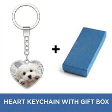 Load image into Gallery viewer, Personalized Bichon Frise Keychain – Heart Shaped – Double-Sided Glass-Key Chain-Accessories,Bichon Frise,Keychain,Upload Photo-3