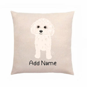 Personalized Bichon Frise Linen Pillowcase-Home Decor-Bichon Frise, Dog Dad Gifts, Dog Mom Gifts, Home Decor, Personalized, Pillows-Linen Pillow Case-Cotton-Linen-12"x12"-2