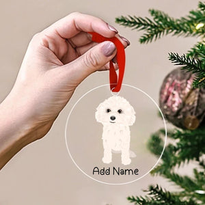 Personalized Bichon Frise Love Christmas Tree Ornaments-Christmas Ornament-Bichon Frise, Christmas, Personalized-Christmas Tree Ornaments-Transparent-3.5" or 8.9 cm-2