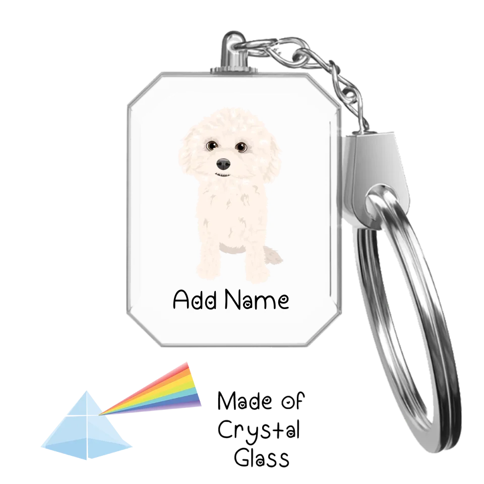 Personalized Bichon Frise Love Crystal Glass Keychain-Accessories-Bichon Frise-Crystal Keychain-Glass Crystal-One Size-2