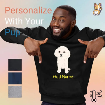Personalized Bichon Frise Love Mens Warm Hoodie Sweatshirt 360x