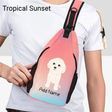 Load image into Gallery viewer, Personalized Bichon Frise Love Unisex Sling Bag Backpack-Accessories-Bichon Frise-Unisex Sling Bag Backpack-Tropical Sunset-One Size-19