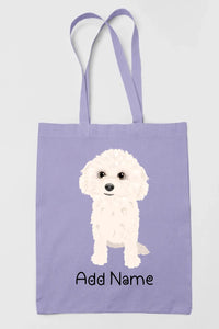 Personalized Bichon Frise Love Zippered Tote Bag-Accessories-Accessories, Bags, Bichon Frise, Dog Mom Gifts, Personalized-Zippered Tote Bag-Pastel Purple-Classic-2