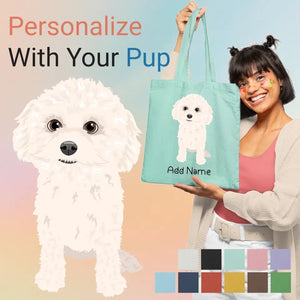 Personalized Bichon Frise Love Zippered Tote Bag-Accessories-Accessories, Bags, Bichon Frise, Dog Mom Gifts, Personalized-1