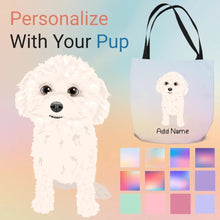 Load image into Gallery viewer, Personalized Bichon Frise Small Tote Bag-Accessories-Accessories, Bags, Bichon Frise, Dog Mom Gifts, Personalized-Small Tote Bag-Your Design-One Size-1