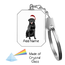 Load image into Gallery viewer, Personalized Black Labrador Crystal Glass Keychain-Accessories-Black Labrador, Labrador-Crystal Keychain-Glass Crystal-One Size-2