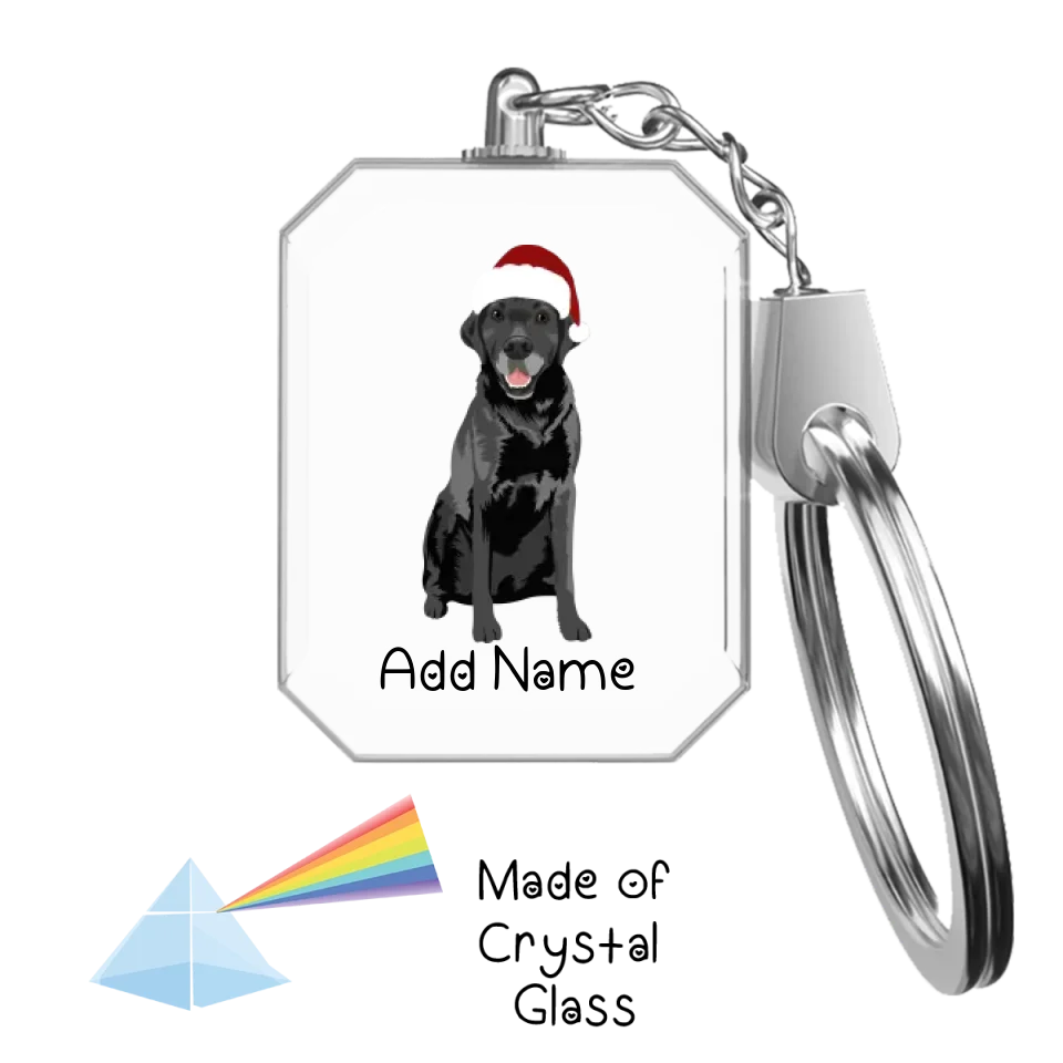 Personalized Black Labrador Crystal Glass Keychain-Accessories-Black Labrador, Labrador-Crystal Keychain-Glass Crystal-One Size-2