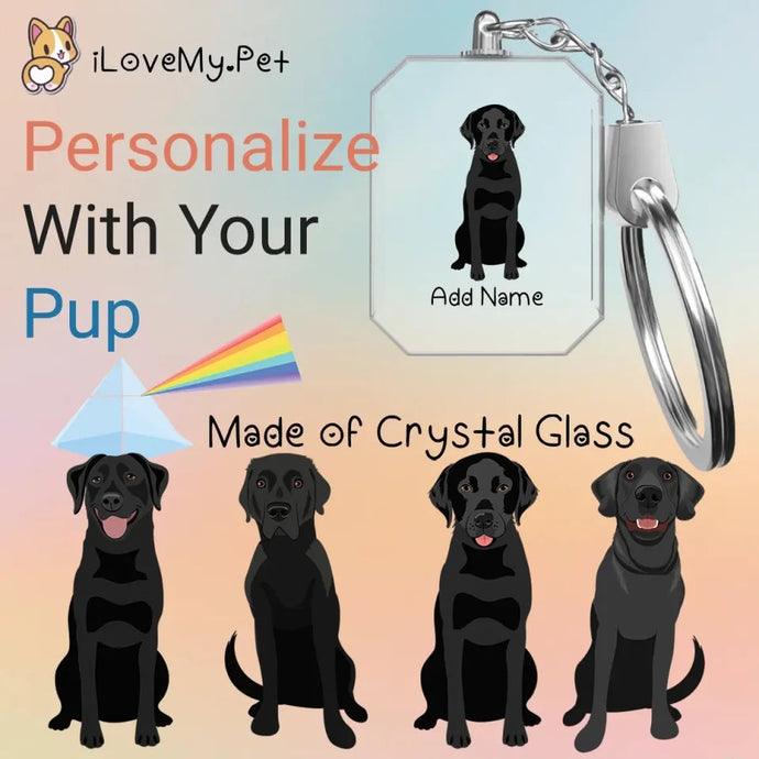 Labrador Retriever - Black  crystal-keychain-multi