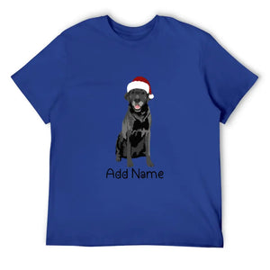 Personalized Black Labrador Dad Cotton T Shirt-Apparel-Apparel, Black Labrador, Dog Dad Gifts, Labrador, Personalized, Shirt, T Shirt-Men's Cotton T Shirt-Blue-Medium-11