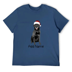 Personalized Black Labrador Dad Cotton T Shirt-Apparel-Apparel, Black Labrador, Dog Dad Gifts, Labrador, Personalized, Shirt, T Shirt-Men's Cotton T Shirt-Navy Blue-Medium-12