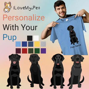 Personalized Black Labrador Dad Cotton T Shirt-Apparel-Apparel, Black Labrador, Dog Dad Gifts, Labrador, Personalized, Shirt, T Shirt-1