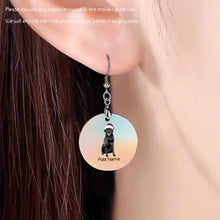 Load image into Gallery viewer, Personalized Black Labrador Dog Mom Earrings-Dog Themed Jewellery-Black Labrador, Labrador-Personalized Dog Mom Earrings-Round-One Size-4