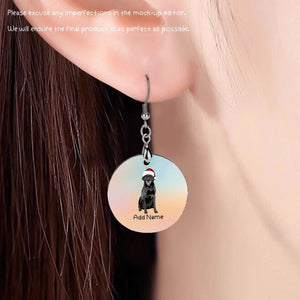 Personalized Black Labrador Dog Mom Earrings-Dog Themed Jewellery-Black Labrador, Labrador-Personalized Dog Mom Earrings-Round-One Size-4