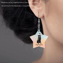 Load image into Gallery viewer, Personalized Black Labrador Dog Mom Earrings-Dog Themed Jewellery-Black Labrador, Labrador-Personalized Dog Mom Earrings-Star-One Size-5