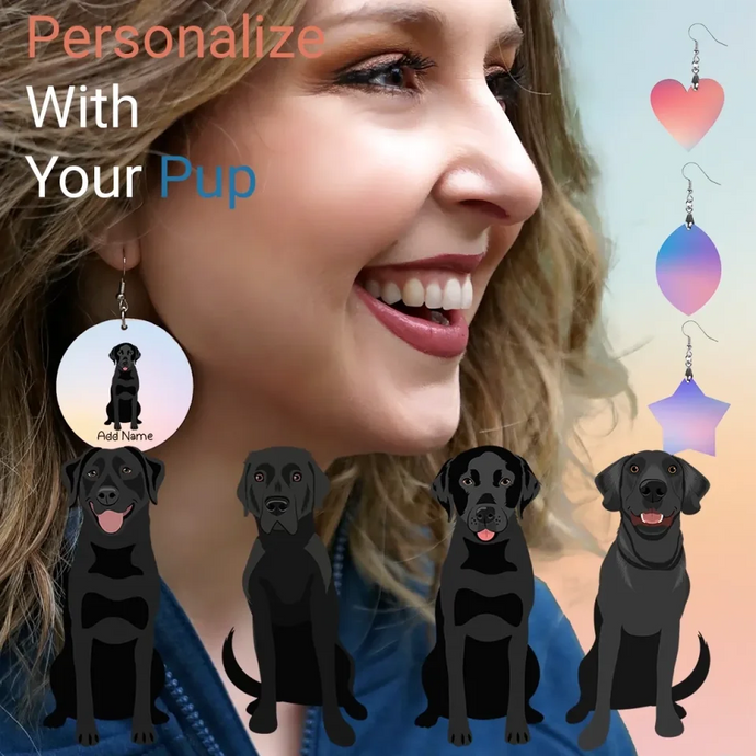 Labrador Retriever - Black  earrings-womens-multi