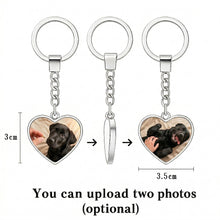 Load image into Gallery viewer, Personalized Black Labrador Keychain - Heart Shaped - Double-Sided Glass-Key Chain-Accessories,Black Labrador,Keychain,Upload Photo-2