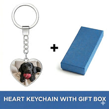 Load image into Gallery viewer, Personalized Black Labrador Keychain - Heart Shaped - Double-Sided Glass-Key Chain-Accessories,Black Labrador,Keychain,Upload Photo-3