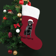 Load image into Gallery viewer, Personalized Black Labrador Large Christmas Stocking-Christmas Ornament-Black Labrador, Christmas, Home Decor, Labrador, Personalized-Large Christmas Stocking-Christmas Red-One Size-2