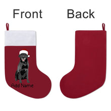 Load image into Gallery viewer, Personalized Black Labrador Large Christmas Stocking-Christmas Ornament-Black Labrador, Christmas, Home Decor, Labrador, Personalized-Large Christmas Stocking-Christmas Red-One Size-3