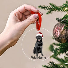 Load image into Gallery viewer, Personalized Black Labrador Love Christmas Tree Ornaments-Christmas Ornament-Black Labrador, Christmas, Labrador, Personalized-Christmas Tree Ornaments-Transparent-3.5&quot; or 8.9 cm-2