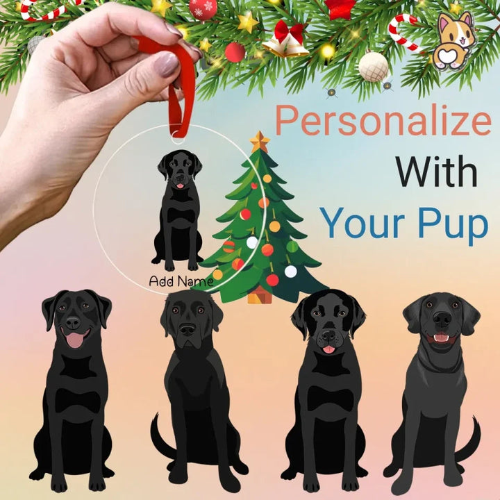 Personalized Black Labrador Love Christmas Tree Ornaments 720x