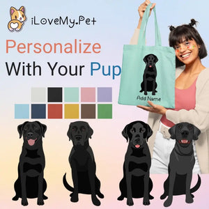 Personalized Black Labrador Love Zippered Tote Bag-Accessories-Accessories, Bags, Black Labrador, Dog Mom Gifts, Labrador, Personalized-1
