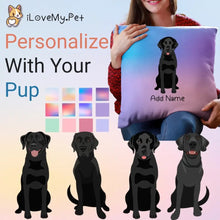 Load image into Gallery viewer, Personalized Black Labrador Soft Plush Pillowcase-Home Decor-Black Labrador, Christmas, Dog Dad Gifts, Dog Mom Gifts, Home Decor, Personalized, Pillows-1