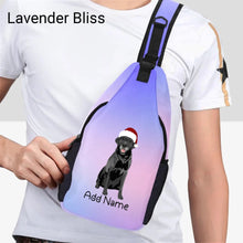 Load image into Gallery viewer, Personalized Black Labrador Unisex Sling Bag Backpack-Accessories-Black Labrador, Labrador-Unisex Sling Bag Backpack-Lavender Bliss-One Size-15