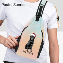 Load image into Gallery viewer, Personalized Black Labrador Unisex Sling Bag Backpack-Accessories-Black Labrador, Labrador-Unisex Sling Bag Backpack-Pastel Sunrise-One Size-21