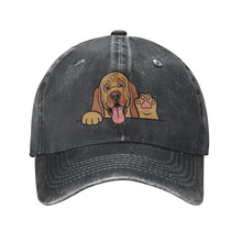 Load image into Gallery viewer, Personalized Bloodhound Baseball Cap - Waving Bloodhound Design - Match Your Dog's Coat Color-Hats &amp; Caps-Black-One Size-2