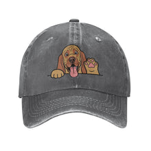 Load image into Gallery viewer, Personalized Bloodhound Baseball Cap - Waving Bloodhound Design - Match Your Dog's Coat Color-Hats &amp; Caps-Deep Heather-One Size-3