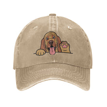 Load image into Gallery viewer, Personalized Bloodhound Baseball Cap - Waving Bloodhound Design - Match Your Dog's Coat Color-Hats &amp; Caps-Natural-One Size-4