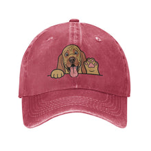Load image into Gallery viewer, Personalized Bloodhound Baseball Cap - Waving Bloodhound Design - Match Your Dog's Coat Color-Hats &amp; Caps-Red-One Size-1