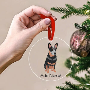 Personalized Blue Heeler Australian Cattle Dog Christmas Tree Ornaments-Christmas Ornament-Blue Heeler, Christmas, Personalized-Christmas Tree Ornaments-Transparent-3.5" or 8.9 cm-2