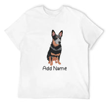 Load image into Gallery viewer, Personalized Blue Heeler Australian Cattle Dog Dad Cotton T Shirt-Apparel-Apparel, Blue Heeler, Dog Dad Gifts, Personalized, Shirt, T Shirt-Men&#39;s Cotton T Shirt-White-Medium-10
