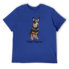 Load image into Gallery viewer, Personalized Blue Heeler Australian Cattle Dog Dad Cotton T Shirt-Apparel-Apparel, Blue Heeler, Dog Dad Gifts, Personalized, Shirt, T Shirt-Men&#39;s Cotton T Shirt-Blue-Medium-11