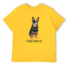 Load image into Gallery viewer, Personalized Blue Heeler Australian Cattle Dog Dad Cotton T Shirt-Apparel-Apparel, Blue Heeler, Dog Dad Gifts, Personalized, Shirt, T Shirt-Men&#39;s Cotton T Shirt-Yellow-Medium-13