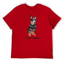 Load image into Gallery viewer, Personalized Blue Heeler Australian Cattle Dog Dad Cotton T Shirt-Apparel-Apparel, Blue Heeler, Dog Dad Gifts, Personalized, Shirt, T Shirt-Men&#39;s Cotton T Shirt-Red-Medium-14