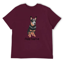 Load image into Gallery viewer, Personalized Blue Heeler Australian Cattle Dog Dad Cotton T Shirt-Apparel-Apparel, Blue Heeler, Dog Dad Gifts, Personalized, Shirt, T Shirt-Men&#39;s Cotton T Shirt-Maroon-Medium-15