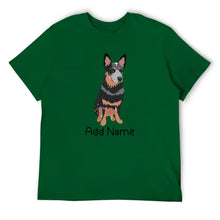 Load image into Gallery viewer, Personalized Blue Heeler Australian Cattle Dog Dad Cotton T Shirt-Apparel-Apparel, Blue Heeler, Dog Dad Gifts, Personalized, Shirt, T Shirt-Men&#39;s Cotton T Shirt-Green-Medium-16