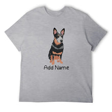 Load image into Gallery viewer, Personalized Blue Heeler Australian Cattle Dog Dad Cotton T Shirt-Apparel-Apparel, Blue Heeler, Dog Dad Gifts, Personalized, Shirt, T Shirt-Men&#39;s Cotton T Shirt-Gray-Medium-19