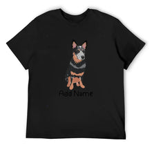 Load image into Gallery viewer, Personalized Blue Heeler Australian Cattle Dog Dad Cotton T Shirt-Apparel-Apparel, Blue Heeler, Dog Dad Gifts, Personalized, Shirt, T Shirt-Men&#39;s Cotton T Shirt-Black-Medium-9