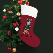 Load image into Gallery viewer, Personalized Blue Heeler Australian Cattle Dog Large Christmas Stocking-Christmas Ornament-Blue Heeler, Christmas, Home Decor, Personalized-Large Christmas Stocking-Christmas Red-One Size-2