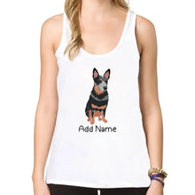 Load image into Gallery viewer, Personalized Blue Heeler Australian Cattle Dog Mom Yoga Tank Top-Shirts &amp; Tops-Apparel, Blue Heeler, Dog Mom Gifts, Shirt, T Shirt-Yoga Tank Top-White-L - Fitting-2