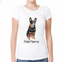 Load image into Gallery viewer, Personalized Blue Heeler Australian Cattle Dog T Shirt for Women-Customizer-Apparel, Blue Heeler, Dog Mom Gifts, Personalized, Shirt, T Shirt-Modal T-Shirts-White-Small-2