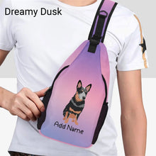 Load image into Gallery viewer, Personalized Blue Heeler Australian Cattle Dog Unisex Sling Bag-Accessories-Blue Heeler-Unisex Sling Bag Backpack-Dreamy Dusk-One Size-16