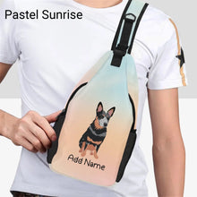 Load image into Gallery viewer, Personalized Blue Heeler Australian Cattle Dog Unisex Sling Bag-Accessories-Blue Heeler-Unisex Sling Bag Backpack-Pastel Sunrise-One Size-21