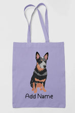 Load image into Gallery viewer, Personalized Blue Heeler Australian Cattle Dog Zippered Tote Bag-Accessories-Accessories, Bags, Blue Heeler, Dog Mom Gifts, Personalized-Zippered Tote Bag-Pastel Purple-Classic-2