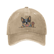Load image into Gallery viewer, Personalized Blue Heeler Baseball Cap - Waving Blue Heeler Design - Match Your Dog's Coat Color-Hats &amp; Caps-Red-Natural-One Size-1